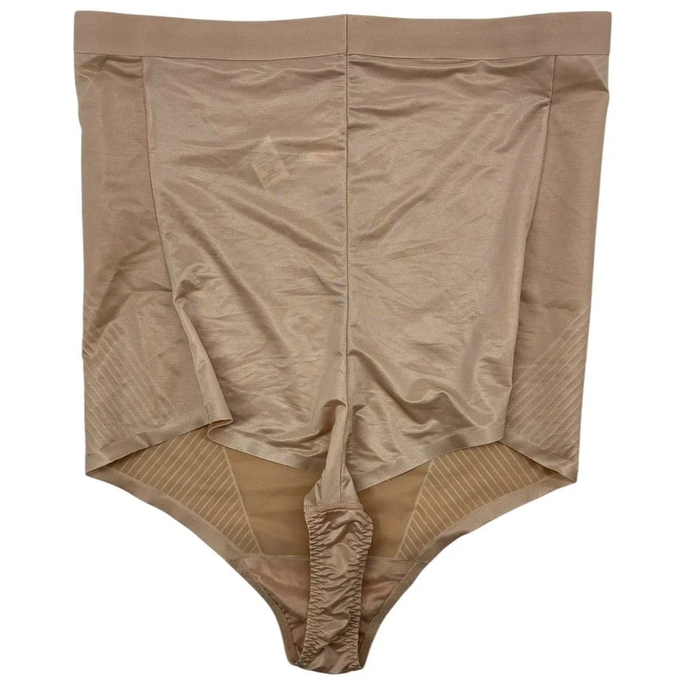 SPANX Thinstincts 2.0 High Waist Thong Shapewear‎ 1X Nude Beige Customer Return